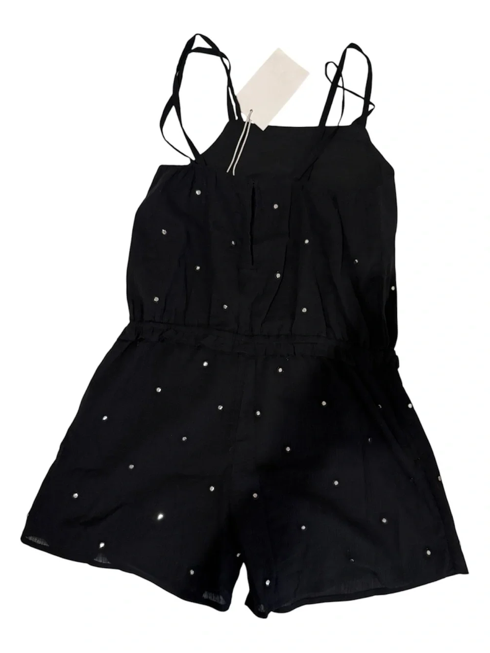 Zara Black Rhinestone-Studded Girls' One-Piece Romper